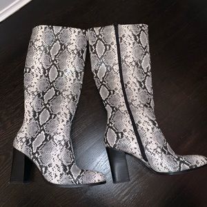 Mango snakeskin boots